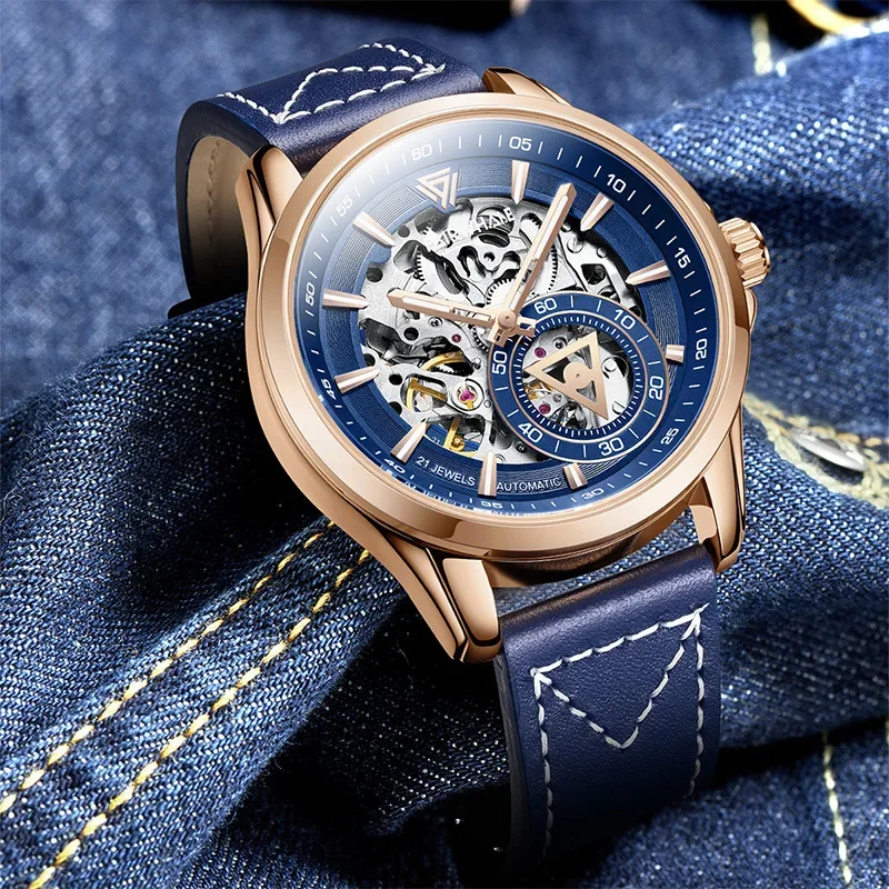 MARK FAIRWH watch fashion craftsmanship double-sided hollow mechanical watch with transparent bottom