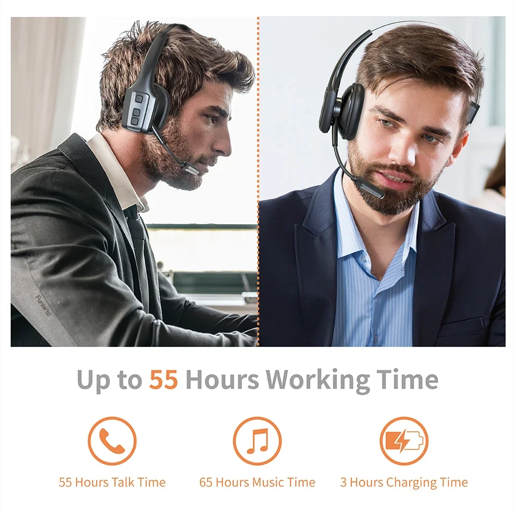 Auricolare Bluetooth 5.0 Mono Con Cancellazione Del Rumore – 30h Di Conversazione Per Autisti E Magazzino