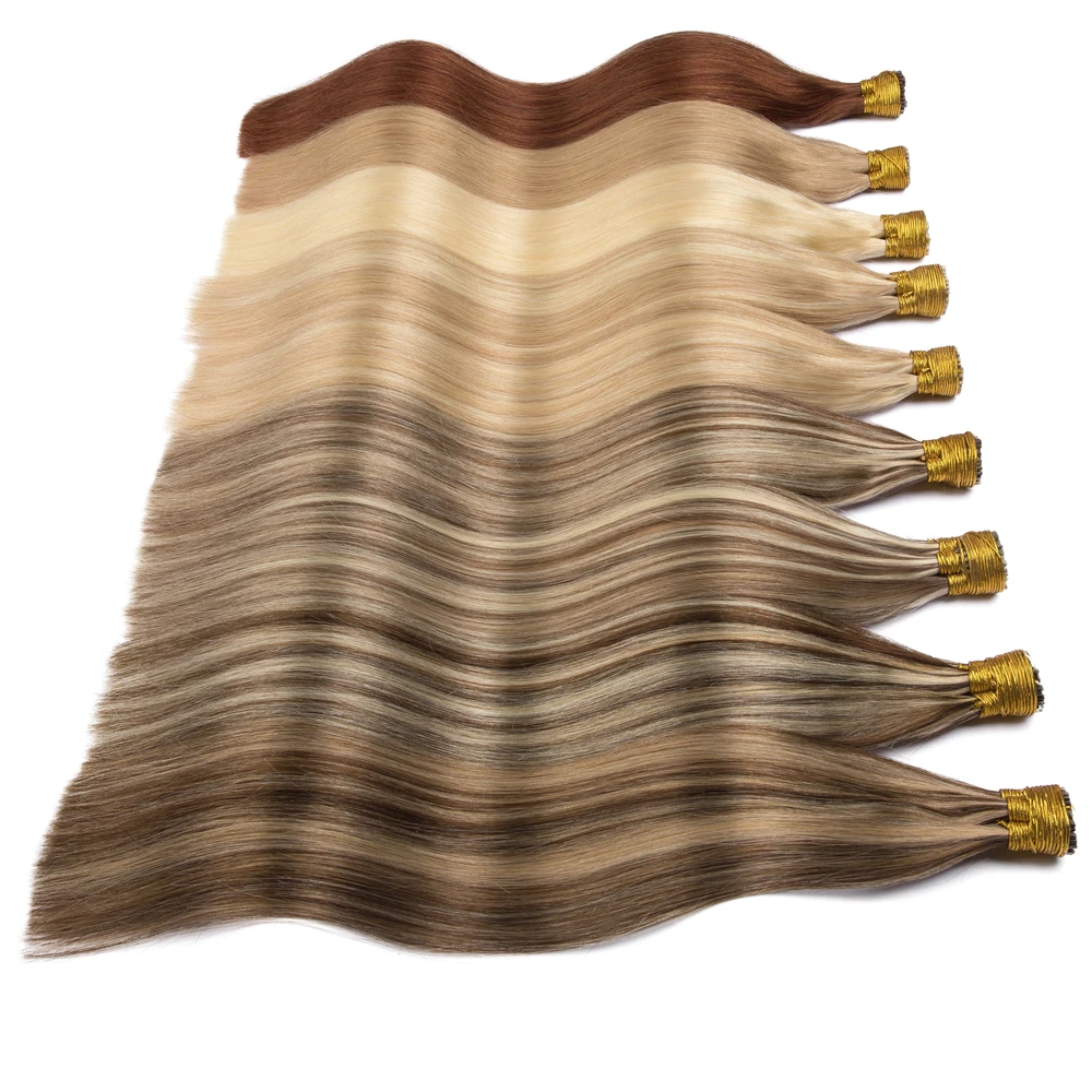 Straight I Tip Human Hair Extensions Original human hair Pre Bonded Keratin Capsules Smoothing Natural Fusion Human Hair 50g/set