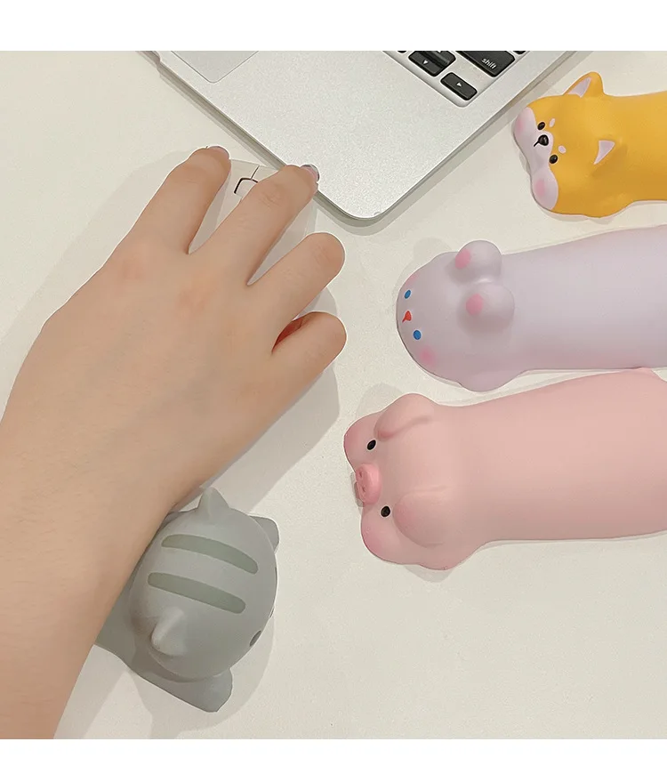 bonito apoio de descanso de pulso para mouse computador portátil braço resto para mesa ergonômico kawaii material de escritório lento subindo brinquedos mole