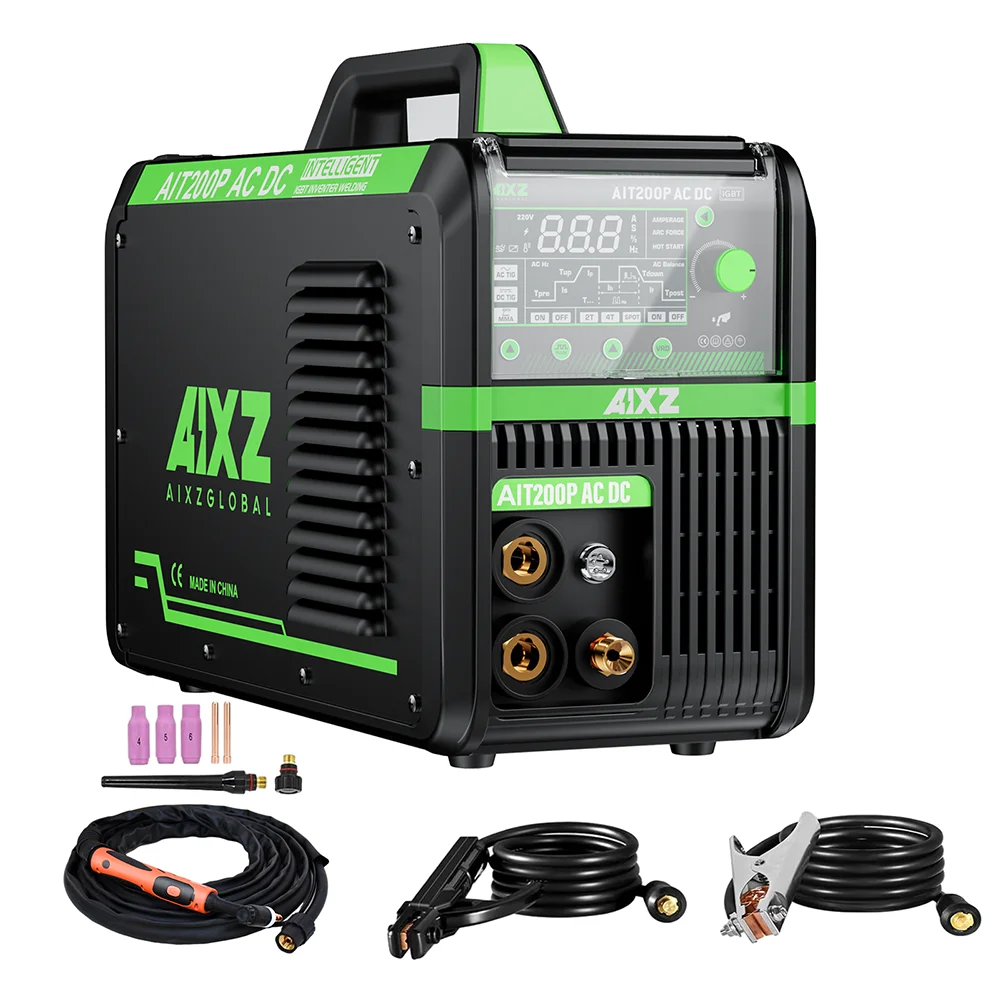 AIXZ HF TIG Welding Machine 200A AIT200P AC DC Welder With Pulse 5 in 1 IGBT Inverter ARC Stick Welder Spot TIG Aluminum Welder 6