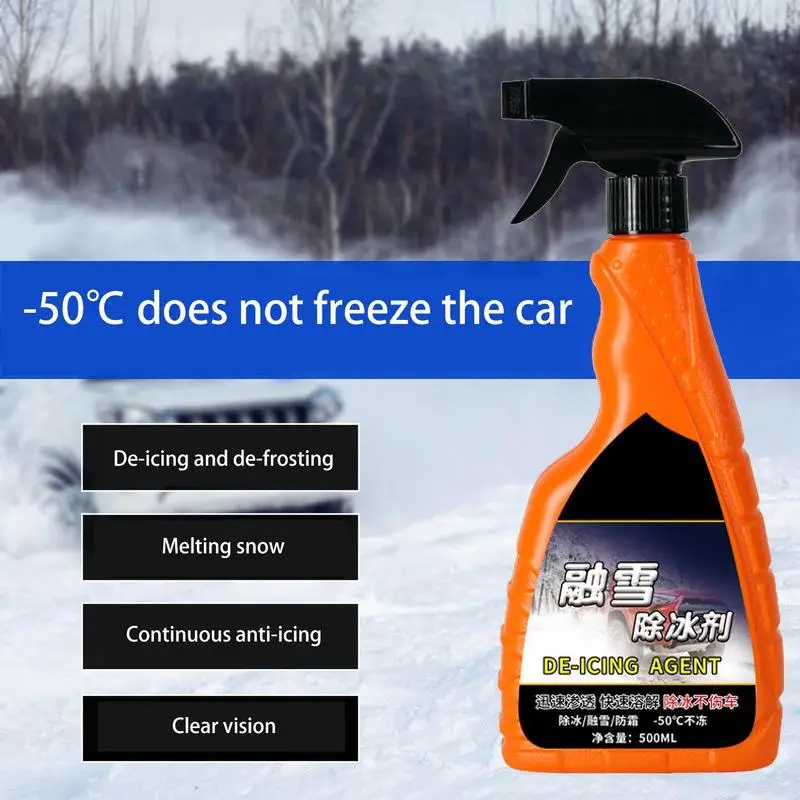 500ml Car Deicer Spray Agent Windshield De-Icer Snow Melting Defrost Spray Trigger Car Glass Deicer Ice Melting