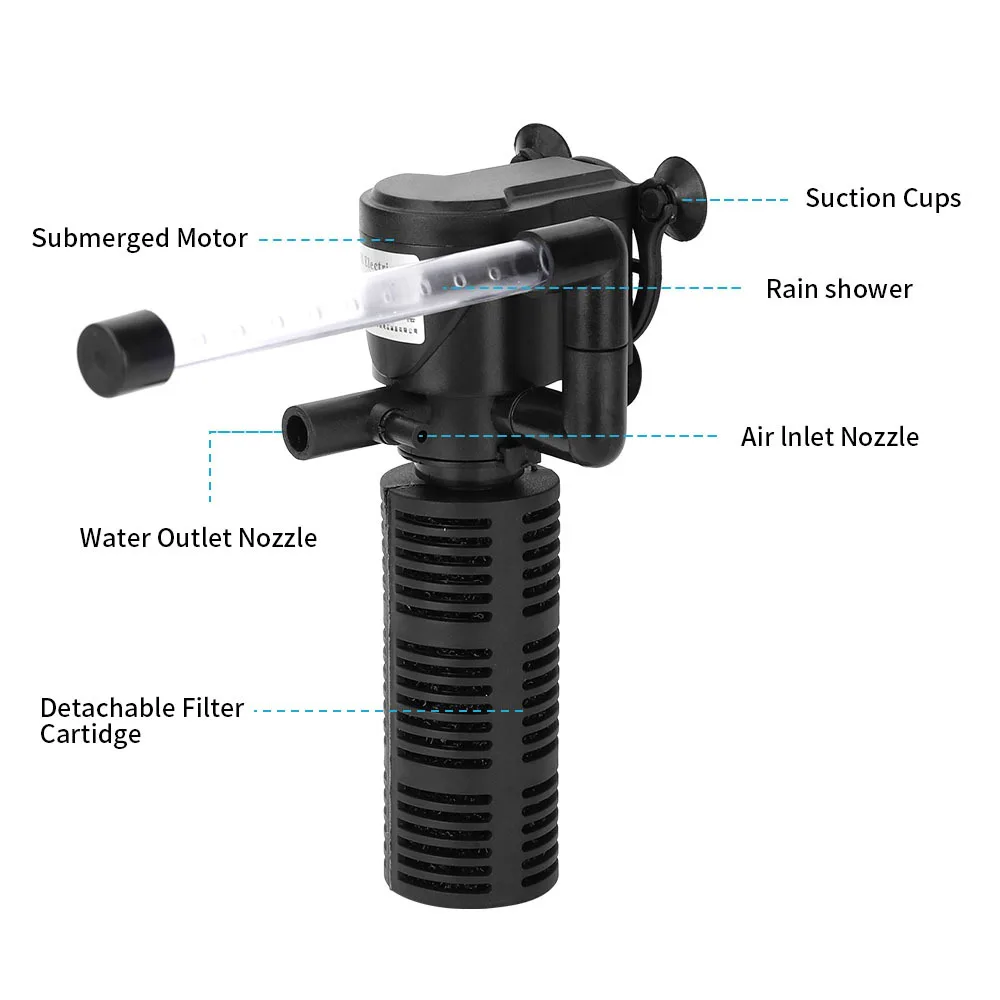 Aquarium Filter Pump Mini 3 in 1 Ultra-Quiet For Turtle/Fish Tank