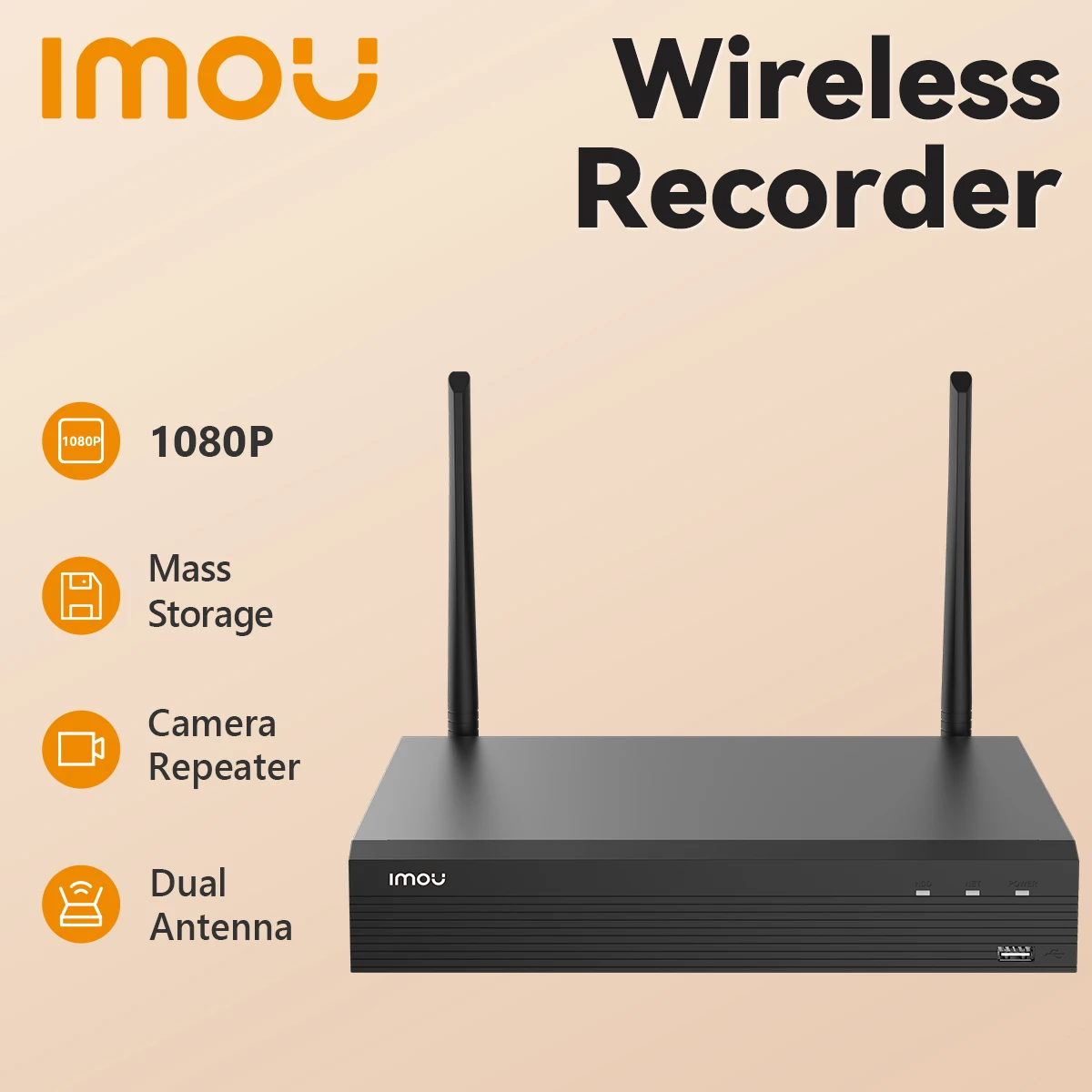 IMOU 1080P 4CH Wi-Fi Wireless NVR Resolution Strong Metal Shell Conforms to ONVIF Standards network video recorder