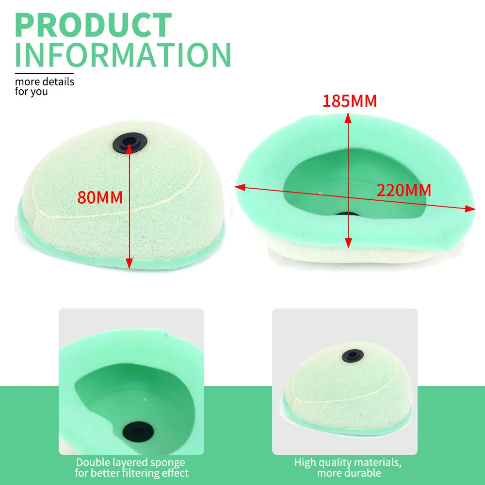 Motorcycle Air Filter Cleaner Intake Sponge For Kawasaki KX250F KX450F KX KXF 250 450 F 250F 450F 2006-2015
