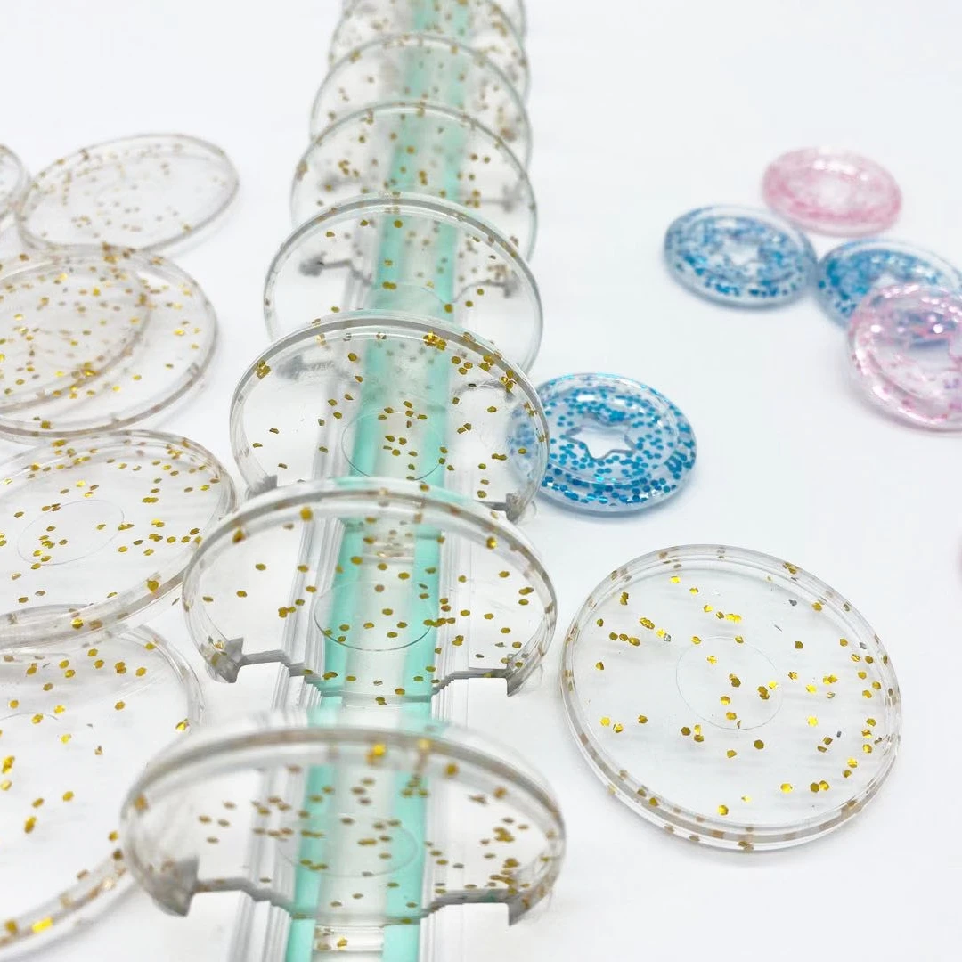 38mm Book Binding Supplies Plastic Binding Discs Mushroom Hole Binder Flash Point Disc Loose-leaf Ring 6pcs book binding supplies