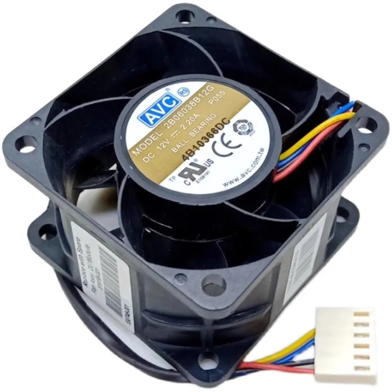 

New Cooling Fan for AVC 2B06038B12G 6038 12V 2.20A 6cm Violent Boost Server Cooling Fan 60x60x38mm