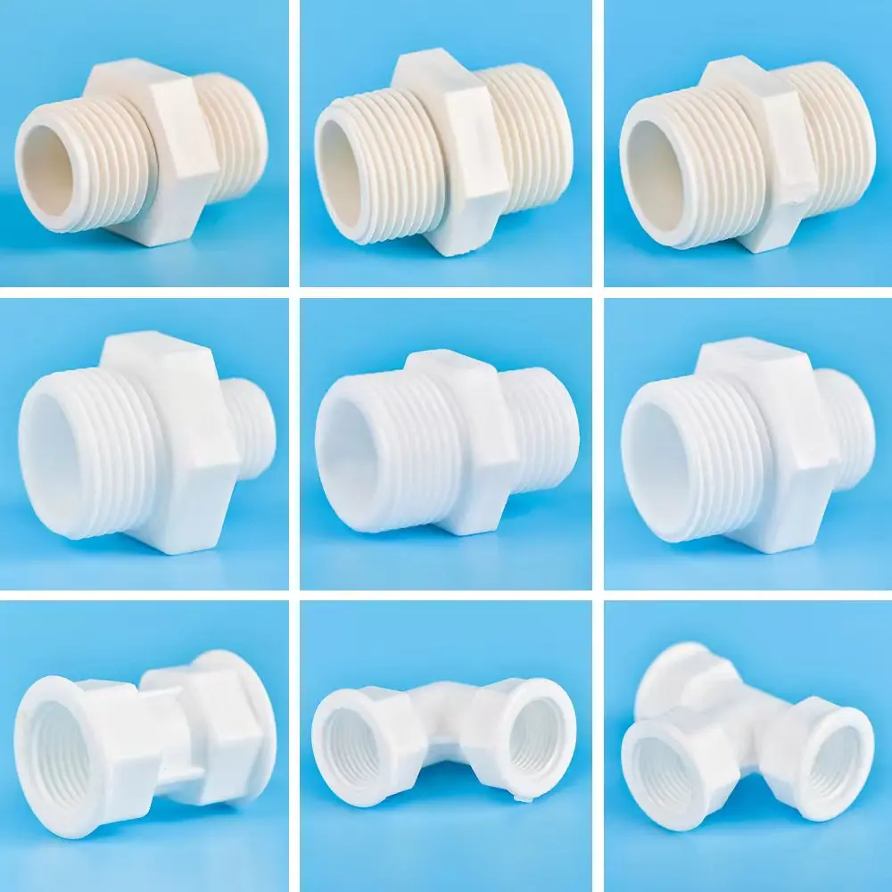 

1/2" 3/4" 1" PVC Male/Female Thread Elbow Tee Joint Equal Path/Reducer Fish Tank Water Pipe Connector Repair Tool