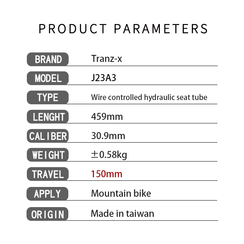 Tranz-x ドロッパー シートポスト 内部ケーブルルーティング 30.9