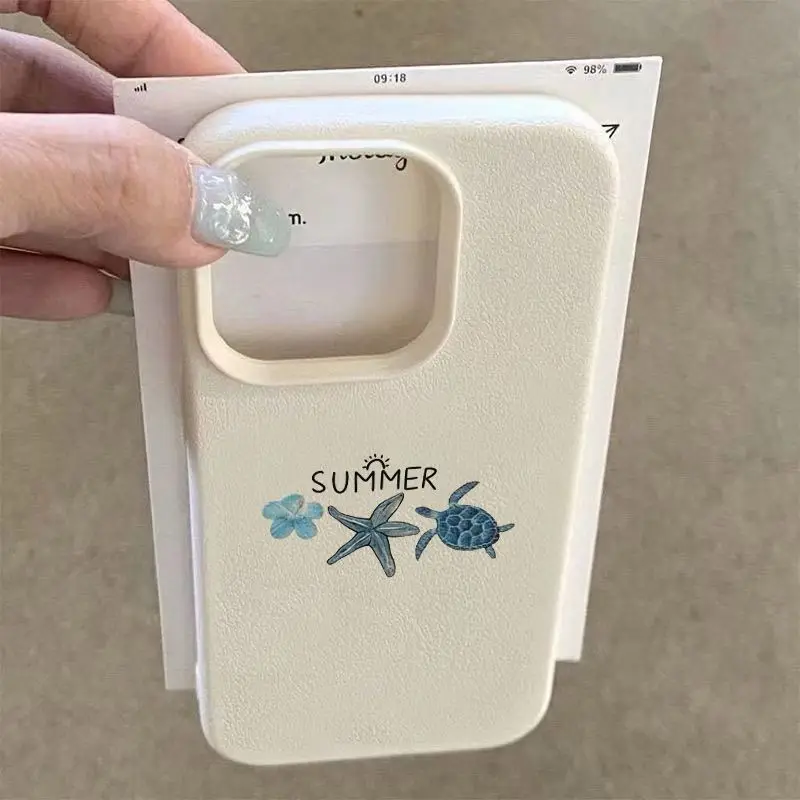 Floral Starfish & Sea Turtle Soft Phone Case Cover