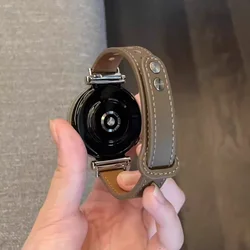 Elegant Leather Loop Strap - Premium 18mm, 20mm, 22mm Sport Bracelet Band - Galaxy Watch 4 40mm (Grayish brown)