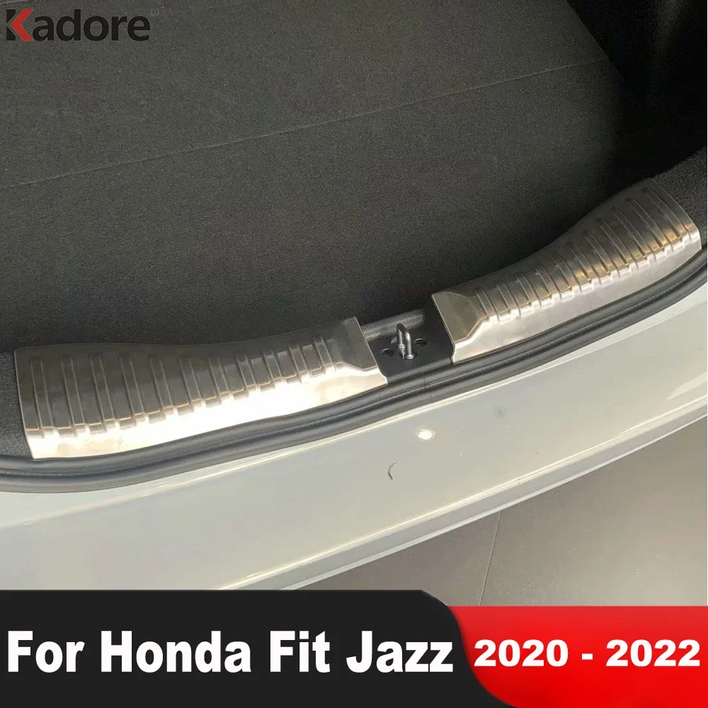 

For Honda Fit Jazz 2020 2021 2022 Stainless Steel Rear Trunk Bumper Cover Trim Tailgate Door Sill Plate Guard Car Accessories