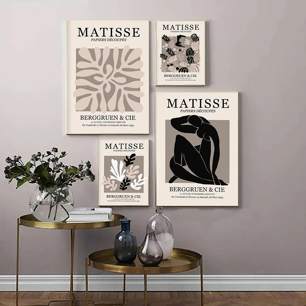 

Abstract Matisse Poster Coral Female Nude Body Canvas Painting Plant Quote Beige Nordic Art Print Wall Picture Living Home Decor