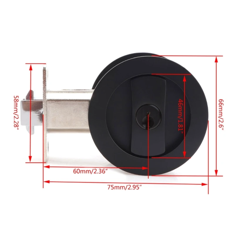 Sliding Door Lock Privacy Door Lock Concealed Invisible Pocket Set Kitchen Bathroom Locks With Keys