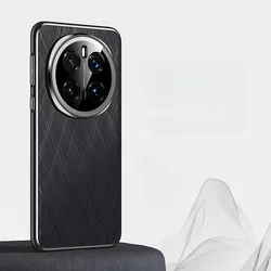 Luxury PU Leather Phone Case with Electroplated Frame and Camera Lens Protection for Honor Magic 7 (Black)