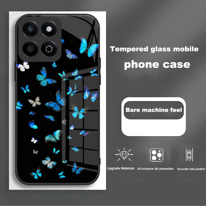 Enhanced Tempered Glass Hard PC Back Case with TPU Bumper