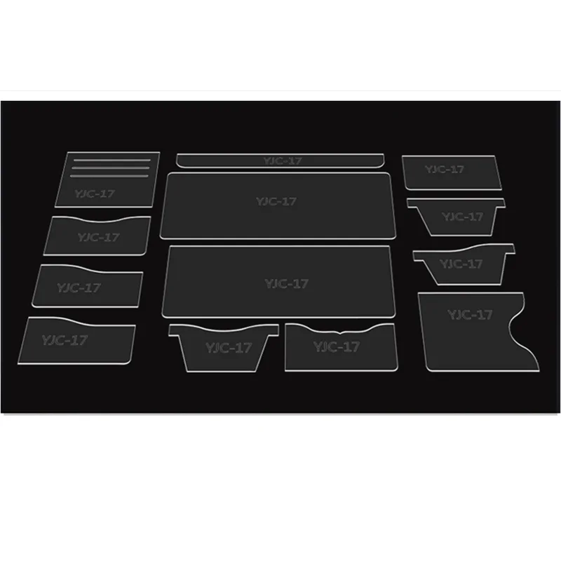 Leather Craft Template 13Pcs New Clear Acrylic Wallet Pattern Stencil Set Sewing
