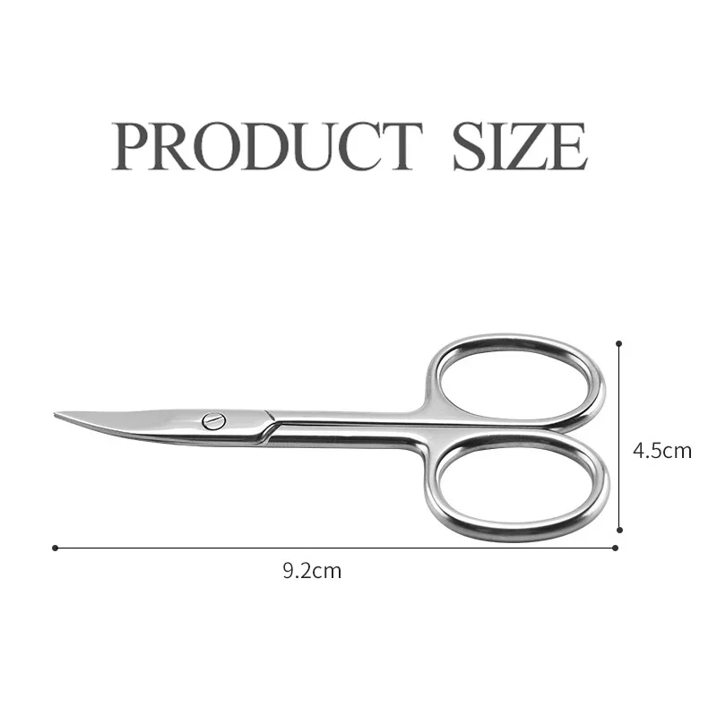 Curved Blade Eyebrow Scissors Professional Stainless Steel Precision Trimmer Eyebrow Eyelash Hair Remover Tool Nose Hair Scissor 6