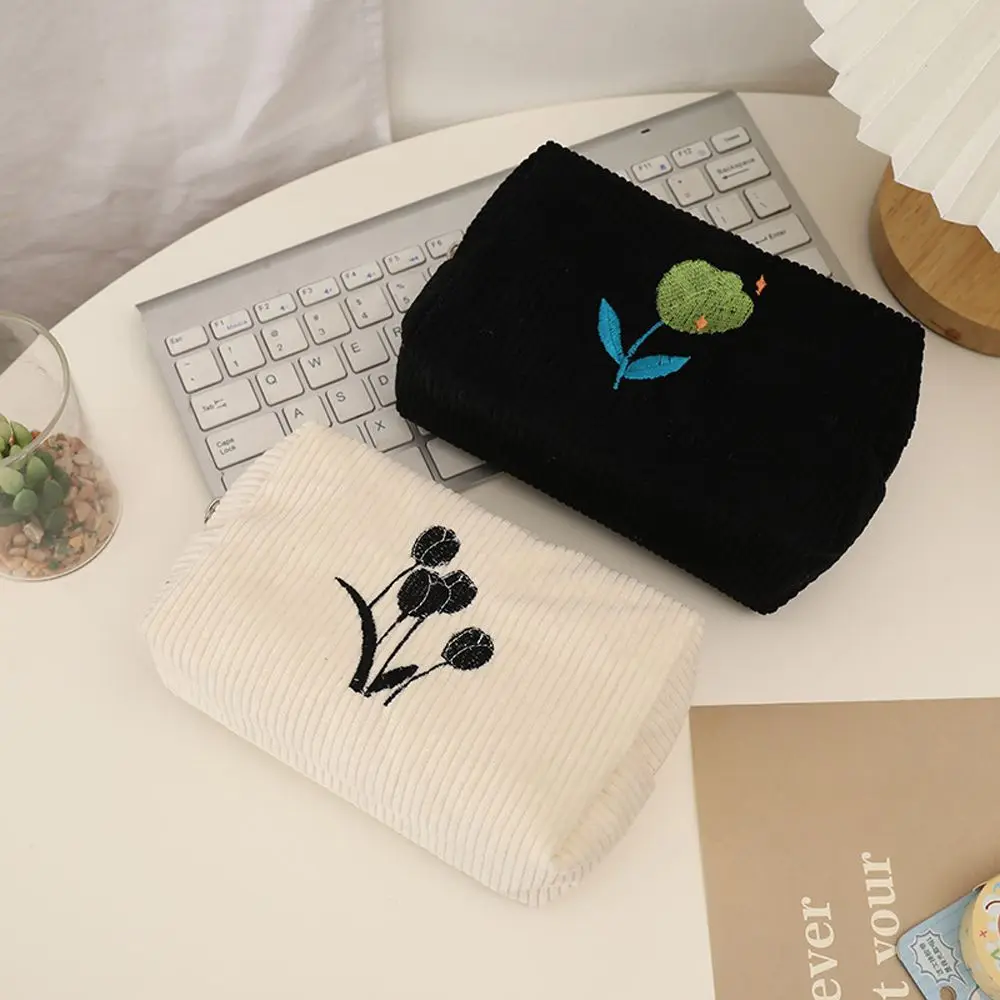 

Zipper Creative Makeup Case Fashion Flower Pattern Square Storage Bag Travel Toiletry Bag Pencil Case Women Cosmetic Bag