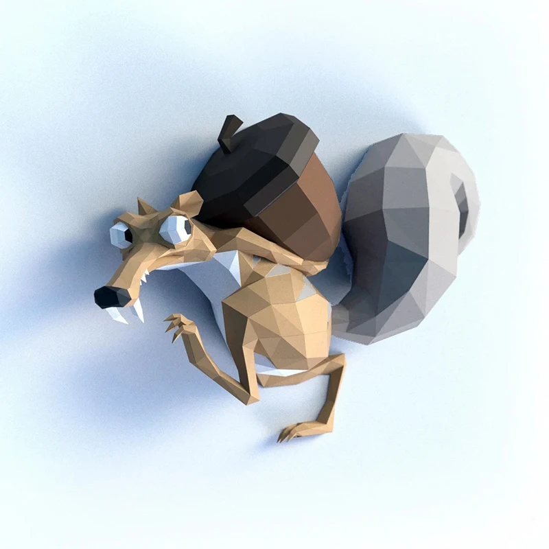 80cm Squirrel 3D Paper Model Home Decor Wall Decoration Papercraft DIY Puzzles Hand Made Creative Educational Toys 3d paper model,paper jigsaw puzzle