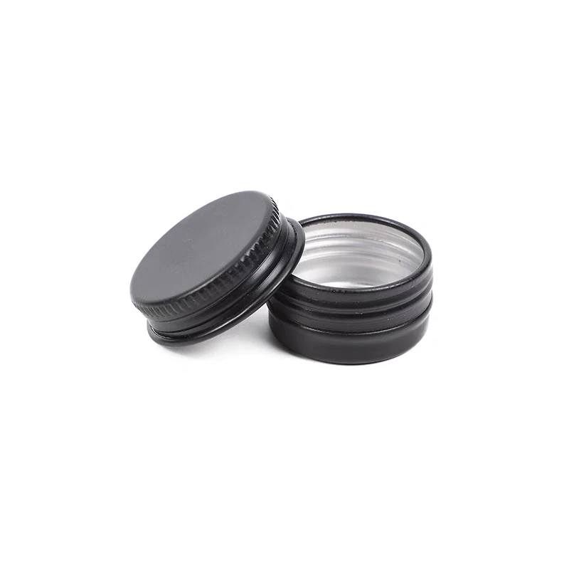 

5g matte black Aluminum Tin Jar For Packing Cream Balm Nail Candle Cosmetic Round Storage Container Mini Metal Boxes