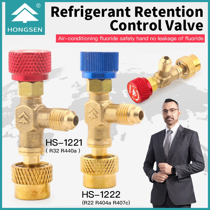 Socket Adapter Converter HS R410a R22 Refrigeration Tool Air conditioning Safety Valve Adapter Fitting Refrigeration Charging Copper Adapter For R410A