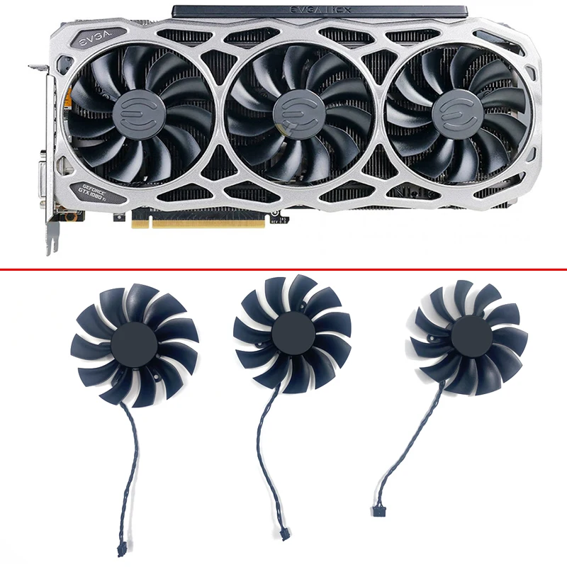 

3pcs Cooling Fan GTX1080 TI Fans For EVGA GTX1080TI FTW3 GTX 1080 Ti Black ELITE Graphics Card Cooling 87MM 4PIN PLA09215B12H