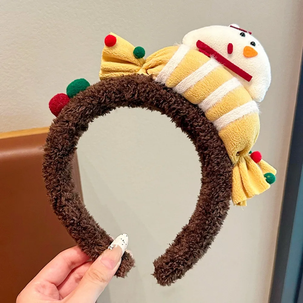 Premiun Funny Elk Christmas Tree Headband Bow Decoration Snowman Cartoon Elk Hairband Cartoon Cute Xmas Headpieces Party