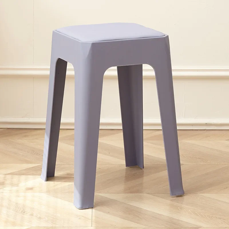 

HH444 soft bag fashion square stool Plastic stool Furnishing living room Light luxury dining table High stool can be stacked