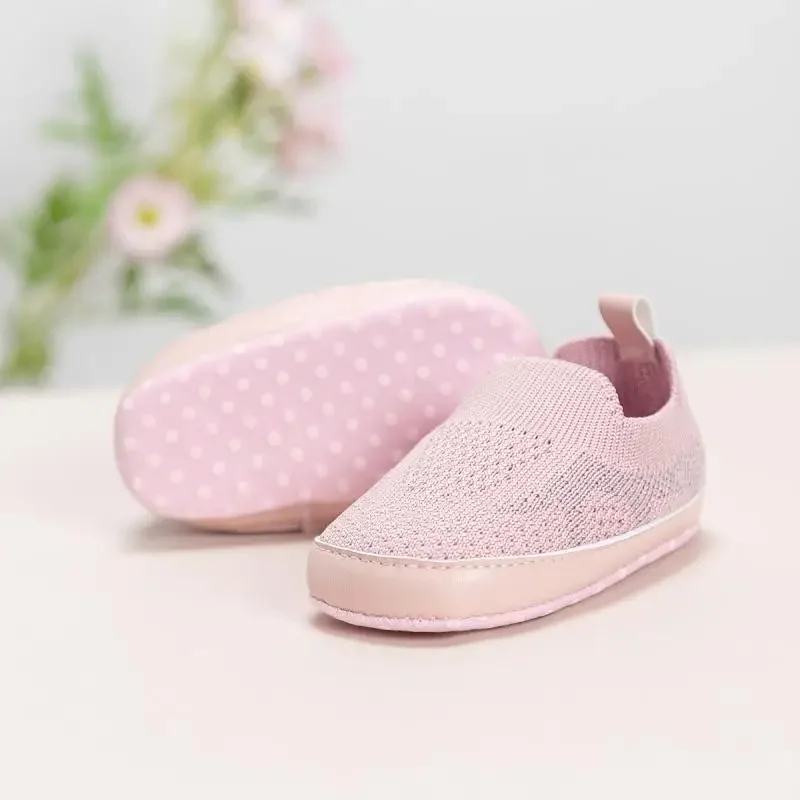 New Newborn Baby Girls Boys Shoes Mesh Breathable First Walkers Gray Pink White Soft Soled Non-slip Crib Shoes 0-1 Years Old