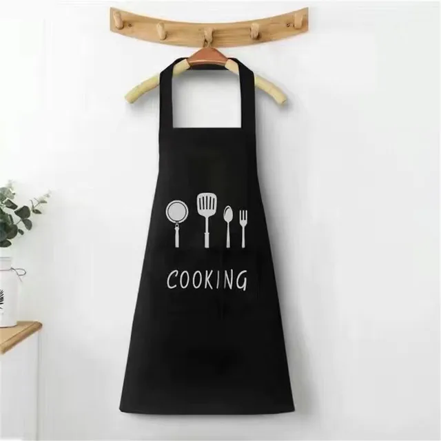 Kitchen Household Waterproof and Oil-proof Men and Women New Apron Cooking Baking Waterproof Oilproof Aprons Hand-wiping 5