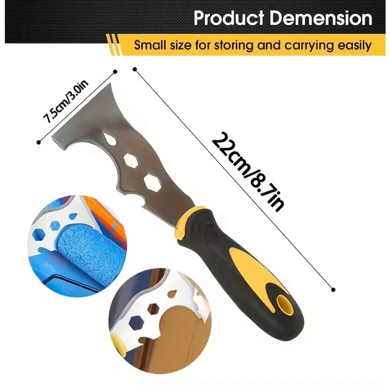 1pc 15 In 1 Multi Use Putty Knife Stainless Steel Paint Scraper Removal Construction Tool For Wallpaper Can Opener Home DIY 3