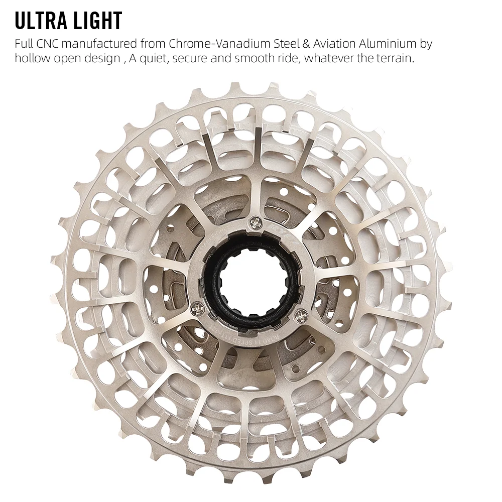 Bicycle Cassette Ultralight Road 11V Flywheel SLR2 11 Speed Freehub 28/32/34/36T K7 CNC Gravel HG System