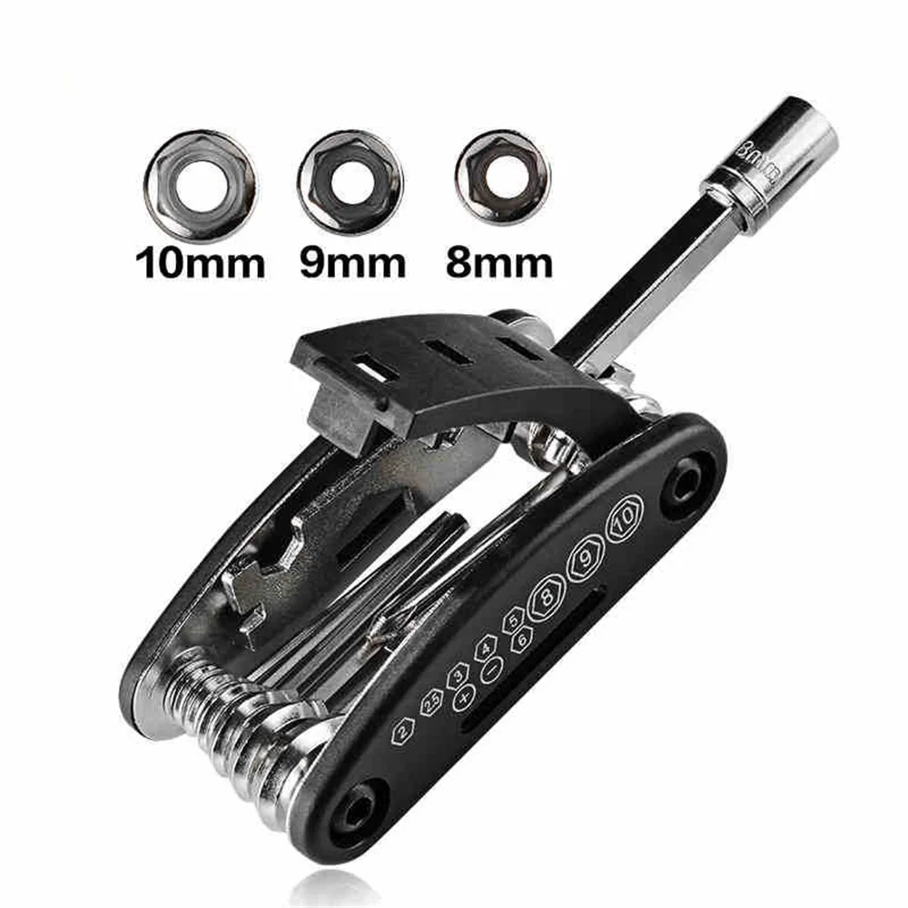 Kit di strumenti per la riparazione di biciclette cacciaviti per ciclismo a raggi esagonali strumento leva per pneumatici chiave a brugola MTB Mountain Bike Multitool strumenti per ciclismo