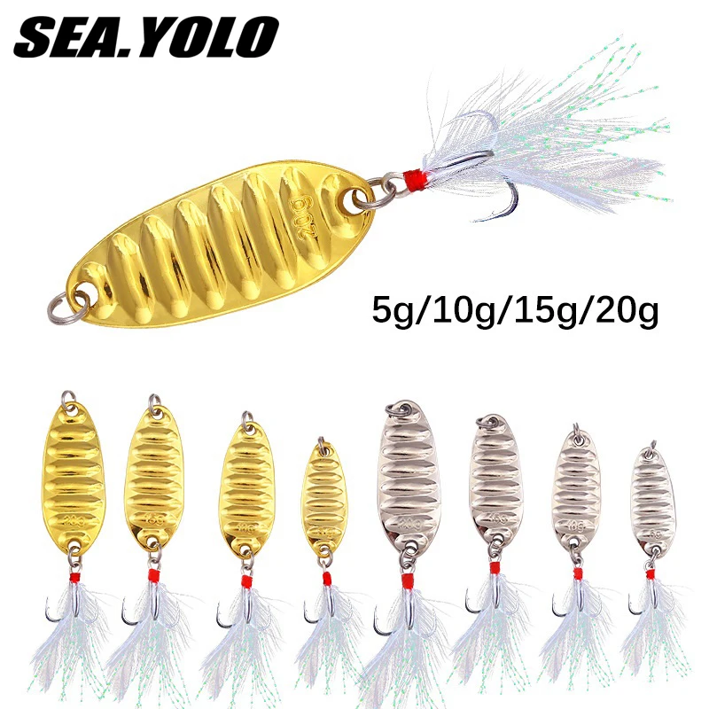 

Spinner Spoon Metal Jig Bait 5-20g Hard Lure Treble Hook Sinking Blade VIB Casting Swimbait Pesca Spinnerbait Fishing Tackle