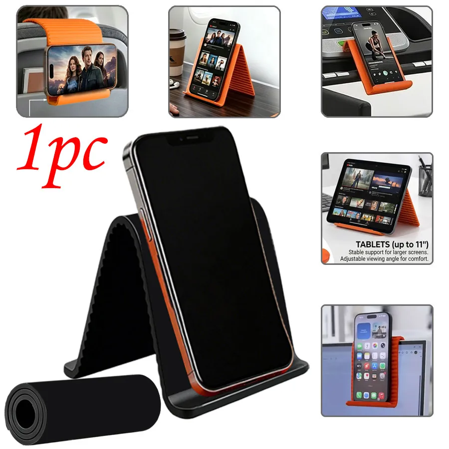 Portable and Adjustable Aluminum-Silicone Phone Stand - Non-Slip Desktop Holder