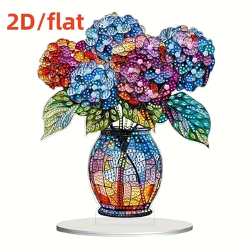 One DIY Vase Pattern Diamond Art Desktop Decoration Crystal Rhinestone Handicraft, Suitable for Home Office Decoration 1