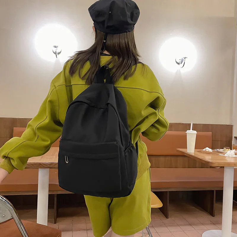 Fashion Backpack Canvas Women Backpack Anti-theft Shoulder Bag New School Bag For Teenager Girls School Backapck Female 2