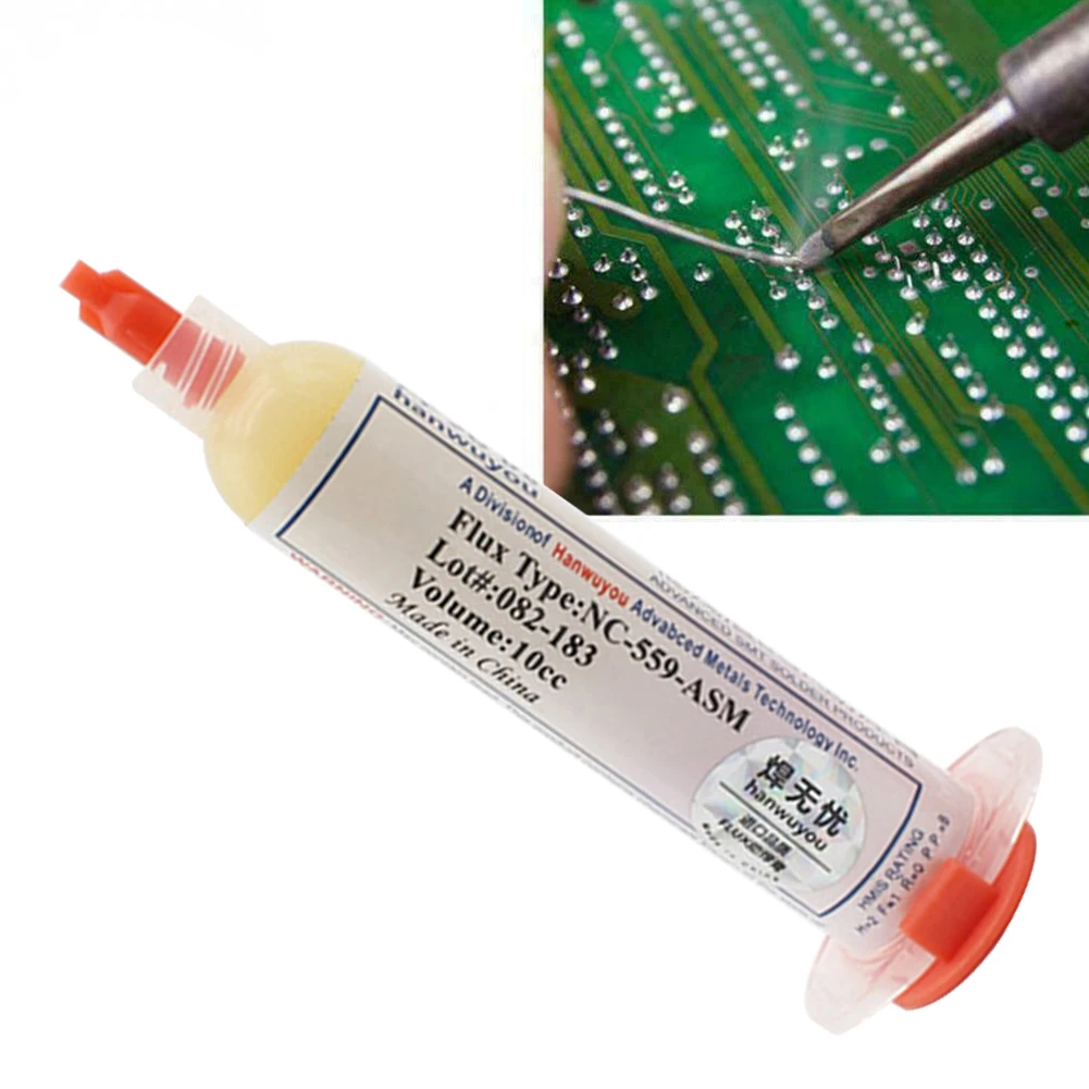 

NC-559-ASM Solder Paste No-Clean Tacky Gel Solder Aste Welding Advanced Oil Flux Grease 10cc Soldering Repair Paste Soldering