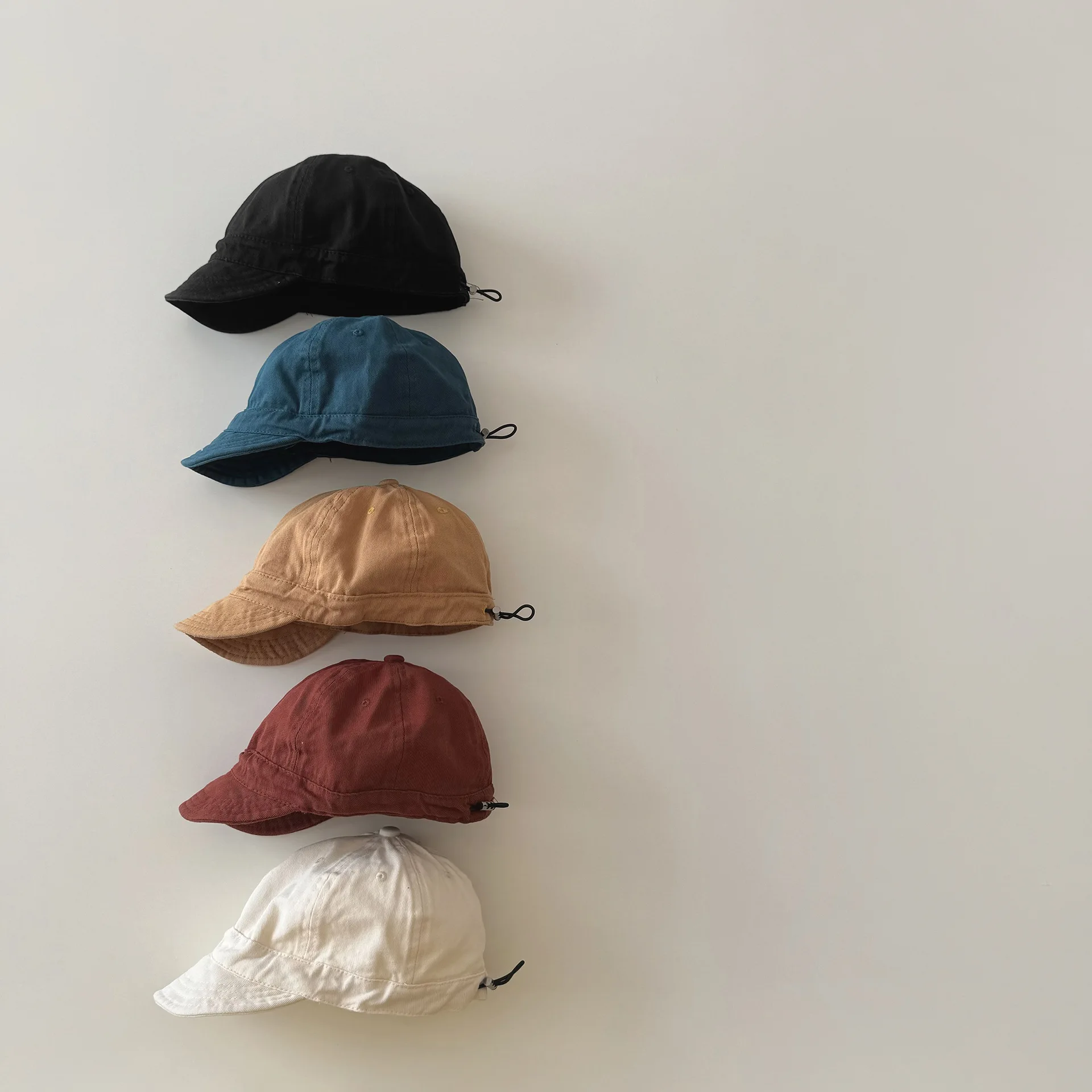 Korean Kids Baby Hat Spring Autumn 2024 New Soft Brim Viors Simple Outdoor Boy Girl Sun Hats Children's Solid Color Baseball Cap 2