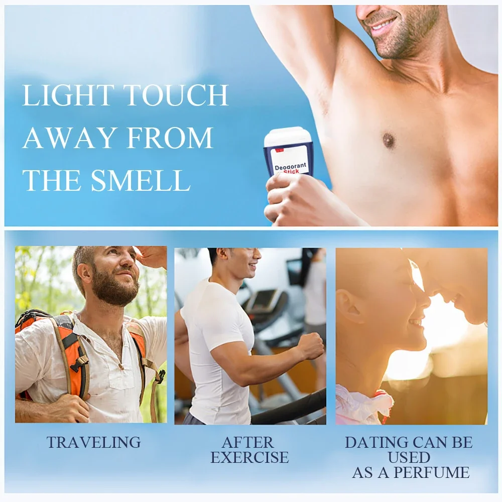 50ML Deodorant for Men Deodorant Stick Antiperspirant Stick Fragrance Sweat Underarm Removal Spirits Tool CC