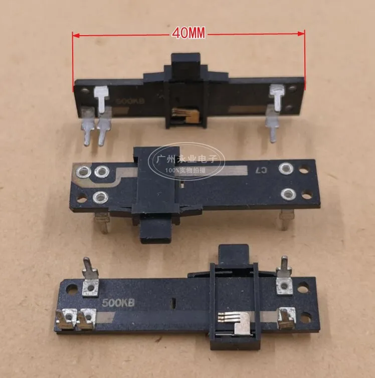 

2 шт. 4 см горизонтальный прямой слайдер одиночный скользящий потенциометр B500K 500KB 5 футов Длина ручки 4 мм Общая длина 40 мм