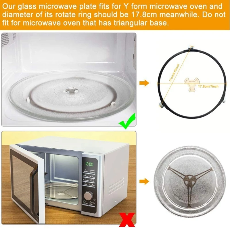 Microwave Plate Spare Microwave Dish Durable Universal Turntable Glass Plate Round Replacement microwave oven spare parts