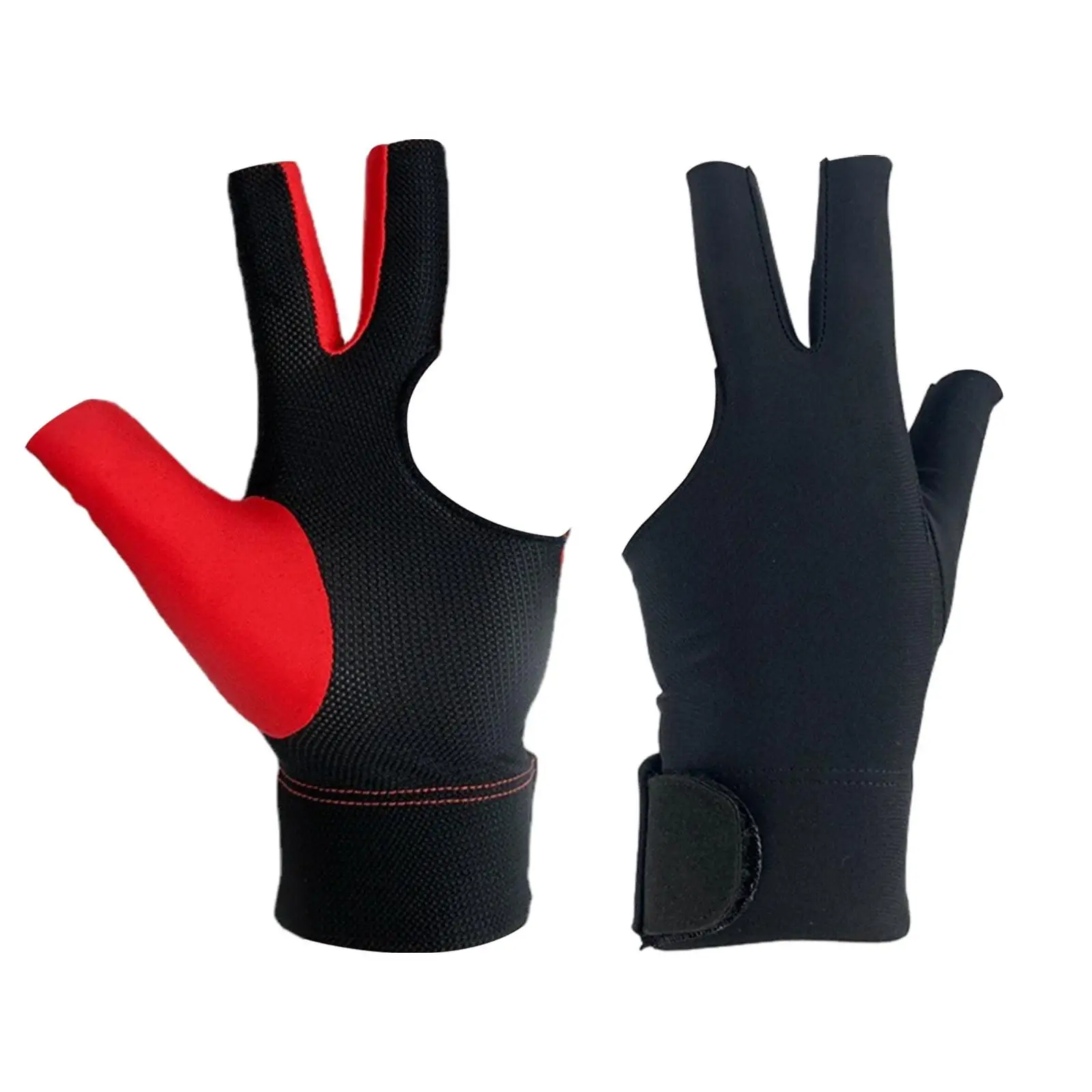 

Open 3 Fingers Billiard Glove for Left Hand Universal Pool Cue Glove Comfortable Breathable Lightweight Wear Resistant Mitts
