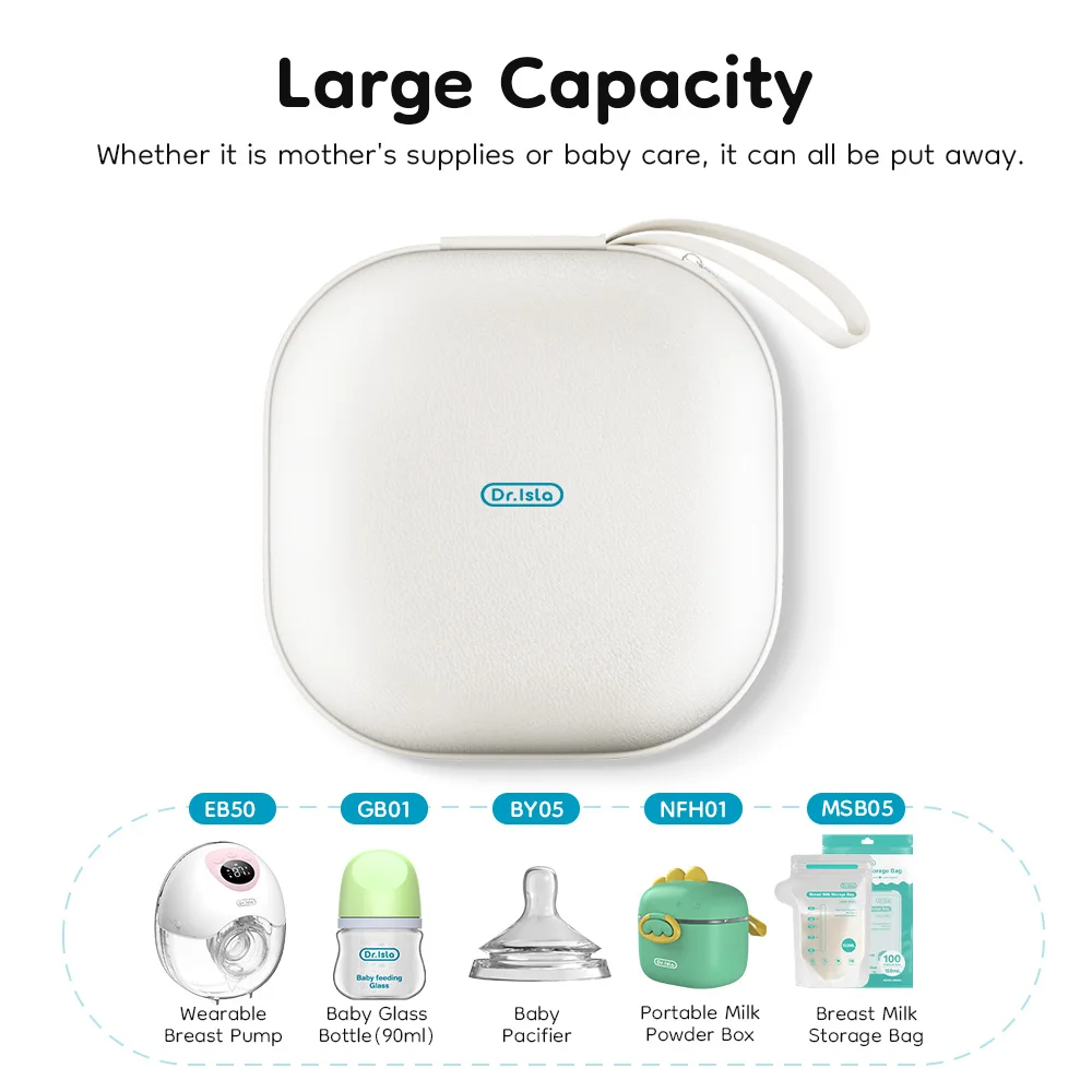 Dr.isla EVA Hard Case Wearable Breast Pump Box Protective Carrying Storage Bag Bottle Travel