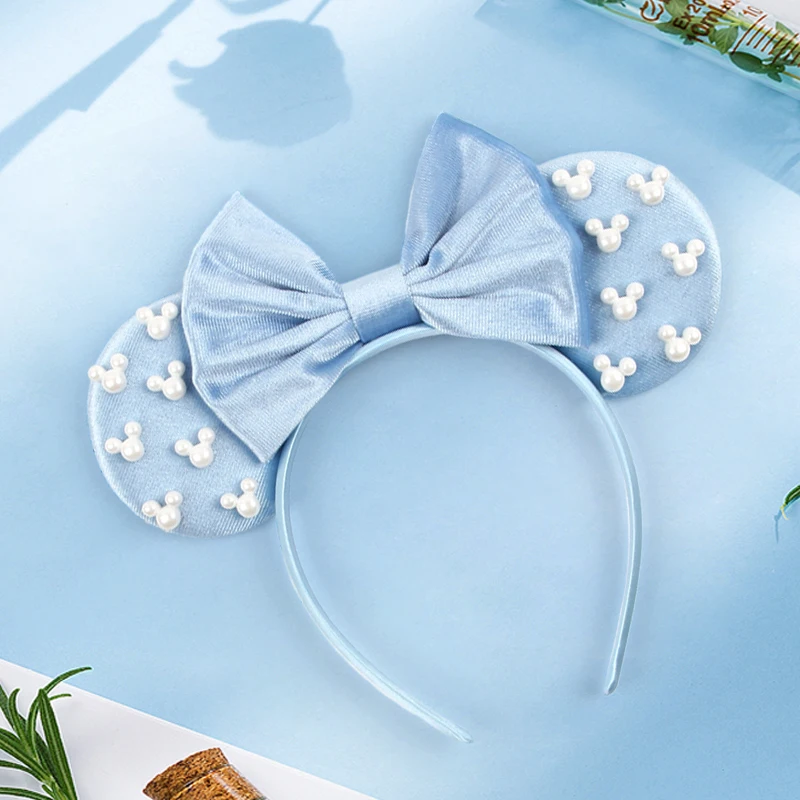 Perlen 3,3 Zoll Mausohren-Stirnband, 5 Zoll Samtschleifen-Haarband für Mädchen, Festival, Party, Cosplay, DIY-Haarschmuck, Frauen-Geschenke – Detail 13