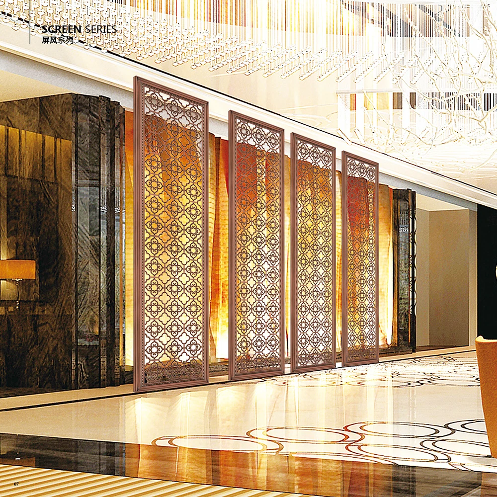 럭셔리 호텔 로비 스테인레스 스틸 스크린, 거실 장식 그릴, 금속 파티션 레이저 그릴, 커팅 커스트, 유럽 스타일 