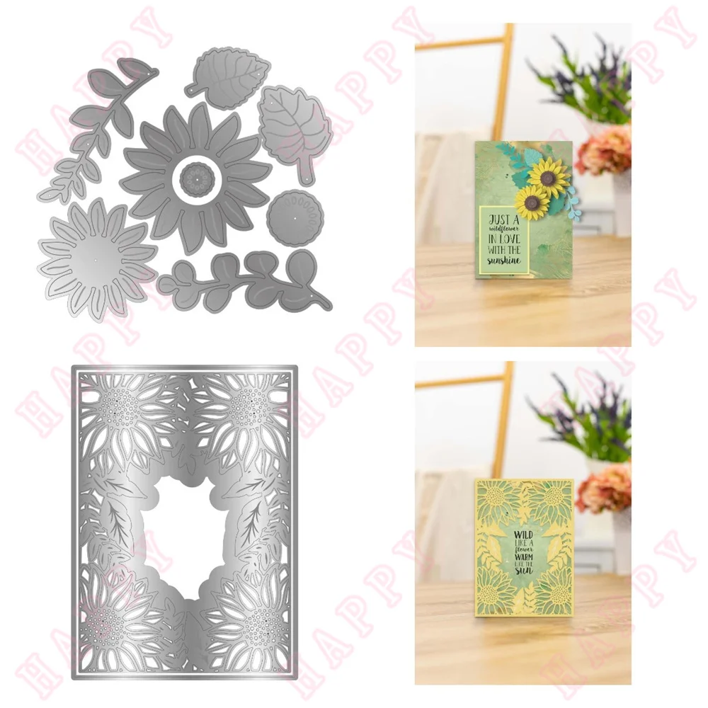 

The Brilliance of Striking Sunflowers Cutting Dies Scrapbook Diary Decoration Embossing Template Diy Greeting Card Handmade 2022