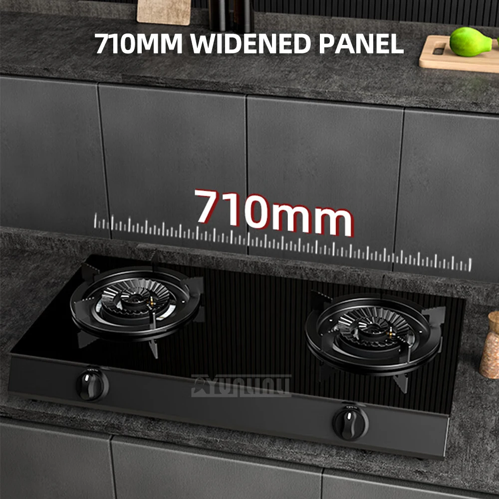 Household Stainless Steel Two Burners Gas Stove Kitchen Double Cooktop Energy-saving Gas Stove 4