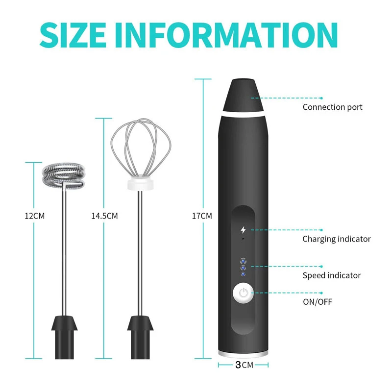 Electric Milk Frothers Handheld Wireless Blender USB Mini Coffee Maker Whisk Mixer Cappuccino Cream Egg Beater Food Blender 4